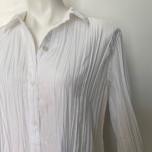 Chicos sz 2 white plisse button down - Picture 5 of 10